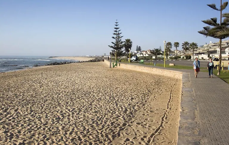 Swakopmund’s beachfront promenade beside the Atlantic Ocean